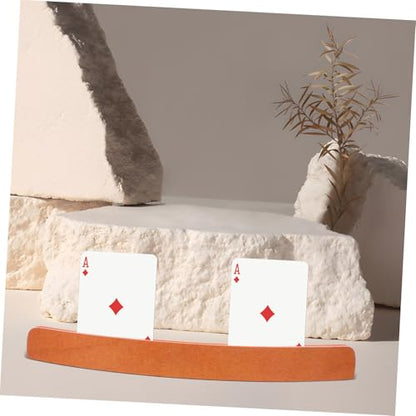 Cabilock Wooden Card Holder for Playing Cards Adjustable Poker Stand 2-Slot Design Sturdy Wood for Seniors and Adults and Collectible Displays