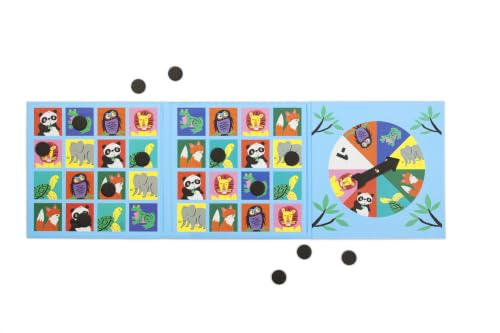 Mudpuppy Wild Bingo – Animal Version of Travel-Friendly Magnetic Board Game with Adorable Illustrations of Animals for Children Ages 4 to 10, 2 Players - style: Wild Bingo