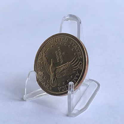 LRANFOW Coin Stand 50 PCS 1.4" Acrylic Stands for Display Coins Challenge Medals Casino Chips - size: 50 PCS / 1.4"