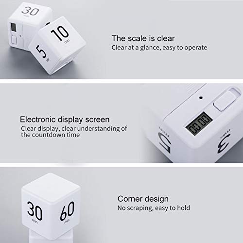 Cube Timer - 15-20-30-60Min for Time Management Kitchen & Workout Timer with Adjusted Volume for Time Management,Classroom,Workout, Kitchen,Cooking