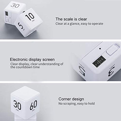 Cube Timer - 15-20-30-60Min for Time Management Kitchen & Workout Timer with Adjusted Volume for Time Management,Classroom,Workout, Kitchen,Cooking