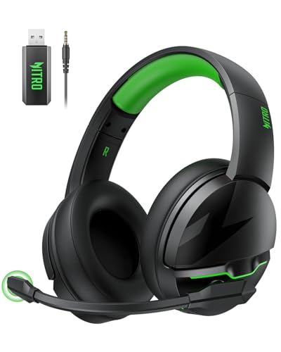acer Wireless Gaming Headset, PS5 Headset with 2.4GHz for Ps5, Ps4, PC, Switch, Bluetooth 5.3 + 100Hrs Gaming Headphones with Noise Canceling Mic for Laptop, Mobile, Mac, 50mm Drivers (Green)