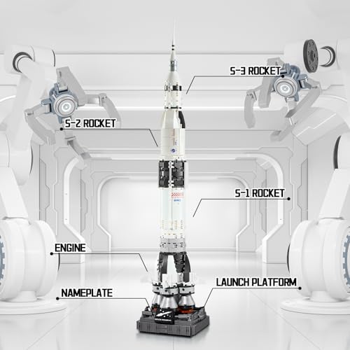 APENGBAOL Saturn V Space Rocket and Vehicles Building Blocks Set,613 Precision Space Shuttle Building Block Toys for Kids .Gifts for Adults - style: space rocket