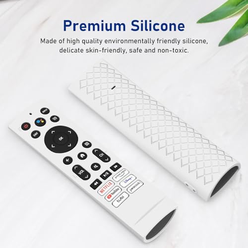 Silicone Remote Case for Hisense U8 TV Remote, ERF3A90,U7G U9G Series 4K ULED Remote Skin, Glow Green - color: WHITE