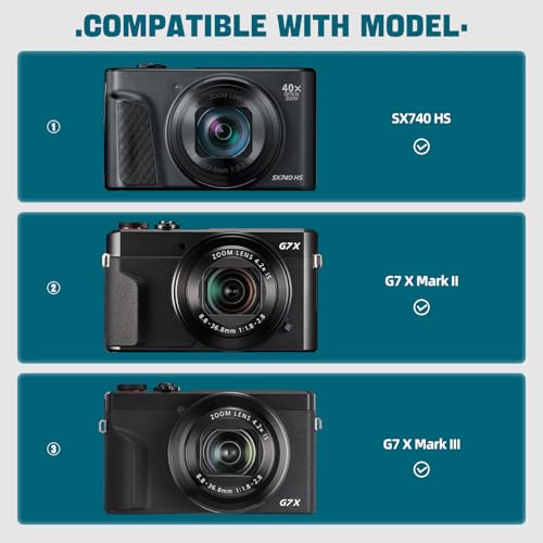 Camera Case for Canon PowerShot SX740/ SX730/ SX720/ SX620/ G7 X Mark II III Digital Camera, Camera Protective Box Hard Travel Storage Bag, Mesh Pocket fits Cable, Batteries, SD Card, Black | Protective Carry Bag, Shockproof Shell, Dust Resistant, Accesso