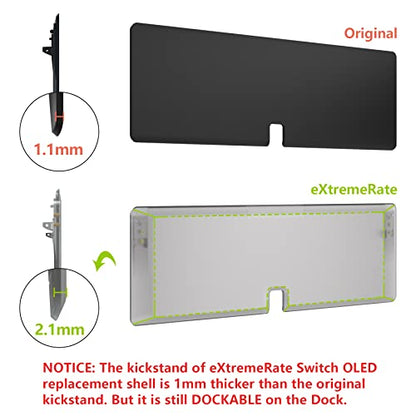 eXtremeRate DIY Full Set Shell for Nintendo Switch OLED, Replacement Console Back Plate & Kickstand, Custom NS Handheld Controller Housing with Full Set Buttons for Nintendo Switch OLED - Clear Black - color: Clear Black