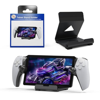 Tablet Desktop Stand Compatible with ROG Ally X/PlayStation Portal/Steam Deck,Desktop Handheld Game Console Holder with Anti-Slip Silicone Pad (Black)