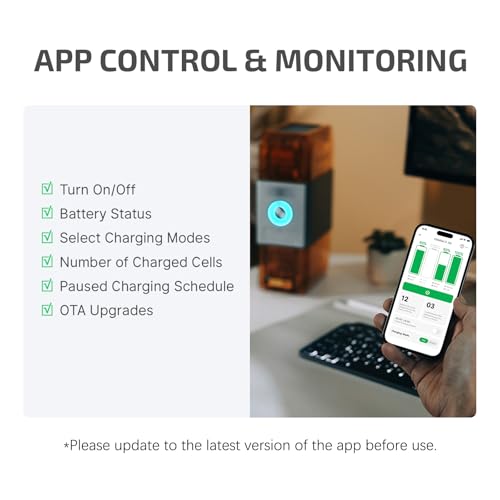 OLIGHT Ostation X Smart 3-in-1 AA Battery Charger with 32 NiMH AA | NiMH AA Batteries 2100mAh, Polarity-Free, App Control, Auto Charge & Storage, Bad Battery Removal, for Homes Offices Schools