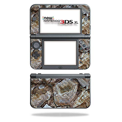 MightySkins Carbon Fiber Skin for Nintendo New 3DS XL (2015) - Brown Marble | Protective, Durable Textured Carbon Fiber Finish | Easy to Apply, Remove, and Change Styles | Made in The USA - color: Brown Marble