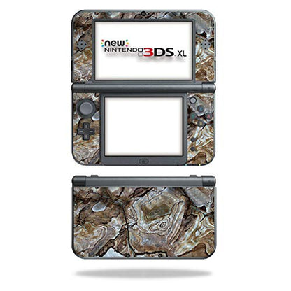MightySkins Carbon Fiber Skin for Nintendo New 3DS XL (2015) - Brown Marble | Protective, Durable Textured Carbon Fiber Finish | Easy to Apply, Remove, and Change Styles | Made in The USA - color: Brown Marble