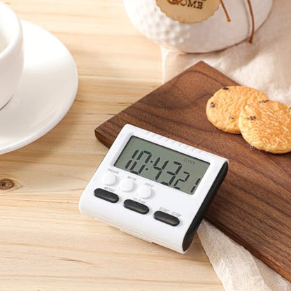 Xuhal 8 Pack Digital Magnetic Kitchen Timer for Cooking Bulk, Black | Big Digit Loud Alarm Magnetic Backing Stand Hook 24 Hour Clock for Baking Cooking, Egg, Classroom, Teacher, Exercise, Study - color: Black
