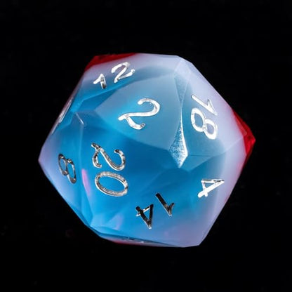 7PCS DND Dice Set,Transparent Sharp Edge Dice Set D&D RPG Polyhedral Die,for Dungeons and Dragons TTRPG Games Roleplaying Games,with Gift Box(Red & White & Blue) - color: Red&white&blue