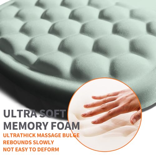 Ergonomic Joint Wrist Support Mouse Pad with Memory Foam Cushion Massage Bump, Carpal Tunnel Pain Relief Mousepad Slope Design for Wrist Rest, 11.8x7.9 in, LightCyan - color: LightCyan