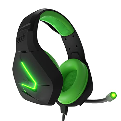 Orzly Gaming Headset (Green) for PC and Gaming Consoles PS5, PS4, Xbox Series X | S, Xbox ONE, Nintendo Switch & Google Stadia Stereo Sound with Noise Cancelling mic - Hornet RXH-20 Sagano Edition - color: Green