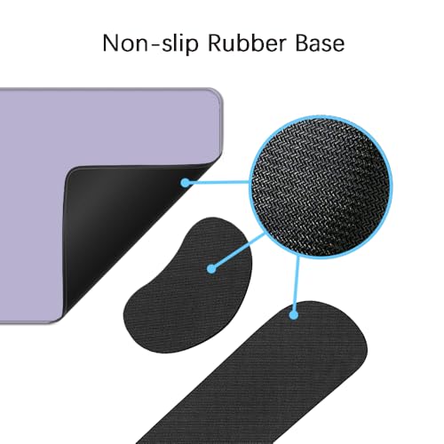 Desk Mat, Large Gaming Mouse Pad with Wrist Rest, 4 in1 XXL Mouse pad+Keyboard Wrist Rest+Mouse Pad Wrist Support+Cup Coaster Set, Ergonomic Desk Pad for Home Office, Purple - color: Purple