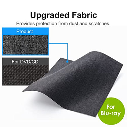 SANWA 512 Capacity CD Case, DVD Blu Ray Case Holder with Handle & Zippers | Hardshell CD Binder Storage Box, Portable, Dust & Scratch-Resistant, Movie Music Media Disc Wallet, for Home, Office, Black - size: 512