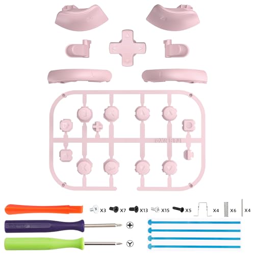 eXtremeRate DIY Replacement Full Set Buttons for Joycon 2, Custom ABXY Direction Keys Dpad + - C Home Capture Release L R ZR ZL Trigger Buttons for Nintendo Switch 2 Controller - Cherry Blossoms Pink - color: Cherry Blossoms Pink