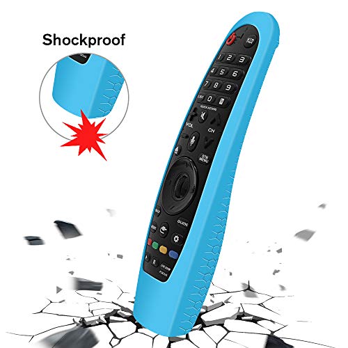 Remote Silicone Case Compatible with LG AN-MR19BA Smart TV Magic Remote Control, Shockproof Protective Cover for LG Smart TV Remote AN-MR18BA/AN-MR650/AN-MR600 (Glow Blue) - color: Glow Blue