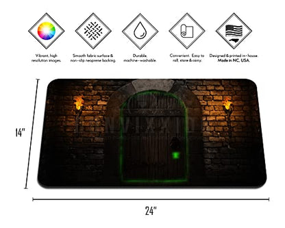 Dungeon Master Neoprene Playmat Custom Made Board Game Mat for MTG TCG CCG LCG (24" x 14") - size: 24" x 14"