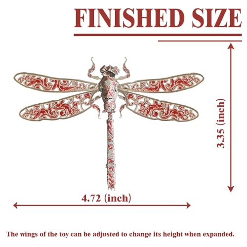 3D Metal Puzzles for Adults,3D Model Building Puzzle Kits,Cool Insect Animal Themed Design,Bugs Model Kits Brain Teaser DIY Assembling Crafts Kits Creative Ornament (Dragonfly) - color: Dragonfly
