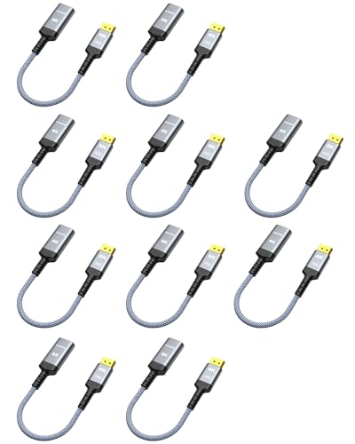 Highwings 4K DisplayPort to HDMI Adapter 10Pack, Uni-Directional DP to HDMI | Uni-Directional DP 1.2 Computer to HDMI 2.0 Screen, Display Port to HDMI Adapter Male to Female for Dell HP AMD, Passive - color: Grey, style: 4K 30Hz-10 Pack