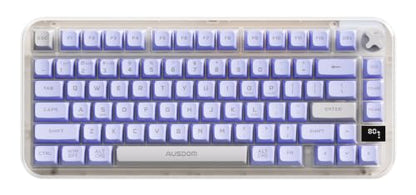 AUSDOM K75pro Wireless Gaming Creamy Keyboard, Tri-Mode BT/2.4G/USB-C Computer Keyboard, RGB Backlit Media Knob Creamy Keyboard, Purple - color: Purple