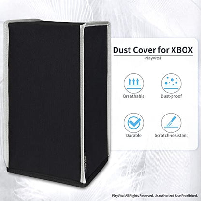 PlayVital Black Nylon Dust Cover for Xbox Series X Console, Soft Neat Lining Dust Guard, Anti Scratch Waterproof Cover Sleeve for Xbox Series X Console - Light Gray Trim - color: Light Gray Trim