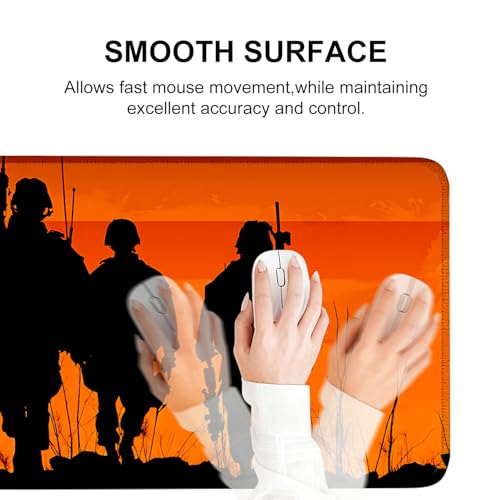 Mouse Pad, Large Anti-Slip with Stitched Edges Desk Mat Desktop Laptop Computer Desk Keyboard Mat,Table Protector Blotter Mat (Soldier, 31.5" x 11.8") - color: Soldier, size: 31.5" x 11.8"