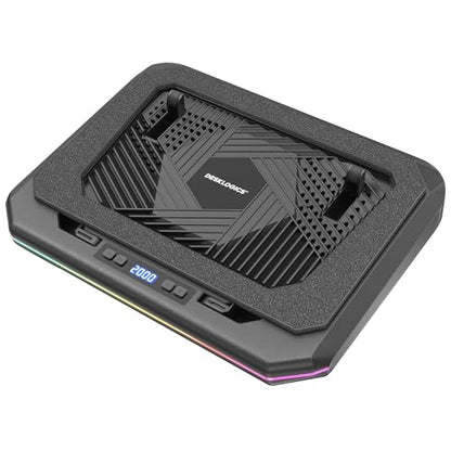 Laptop Cooling Pad, Quiet Turbo Fan Laptop Cooler for 12-19 Inch Gaming Laptop and MacBook, Height Adjustable Laptop Cooling Stand with RGB Light, Sealed Airflow Cooler Pad, USB Powered