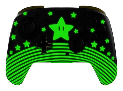 Turtle Beach Rematch Wireless Controller Super Mario Star Nintendo Switch 2 | Nintendo Switch Lite, OLED, Glow-in-the-Dark Design, Rechargeable 40-Hr Battery, 2 Mappable Back Buttons, Super Mario Star - color: Super Mario Star