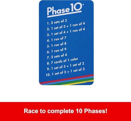 Mattel Games Phase 10 Card Game in Storage Tin for Ages 7+ - style: Phase 10