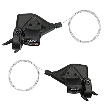 CYSKY Bike Shifter Levers 1 Pair 3x7 21 Speed Gear Shifter Mountain Bicycle Derailleur with Gear Indicator Right and Left Thumb Shift Levers Combo - color: 3x7 21 Speed