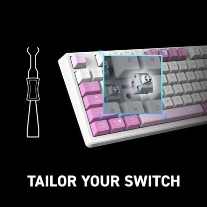msi Forge GK600 TKL W Violet US - Mechanical Linear SWITCHES - Dye-Sublimated PBT Keycaps, Anti-Slip Base, RGB LED, USB 2.0, Bluetooth, 2.4 GHz - Tenkeyless - style: FORGE GK600 TKL W VIOLET US