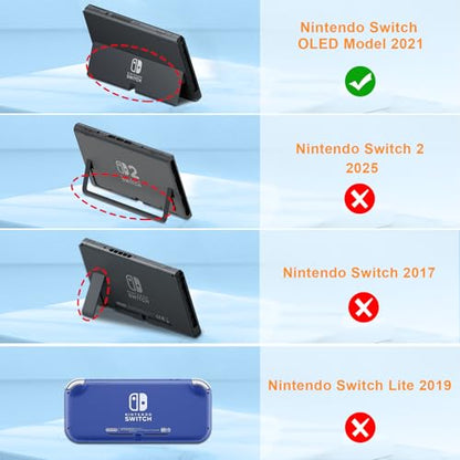 FINTIE Kid-Friendly Ultraligh Case for Nintendo Switch OLED Model (2021) | Game Card Slots, Ergonomic Grip Design, Lightweight EVA Foam, Anti-Scratch Protective Grip Case Cover, Blue - color: Blue