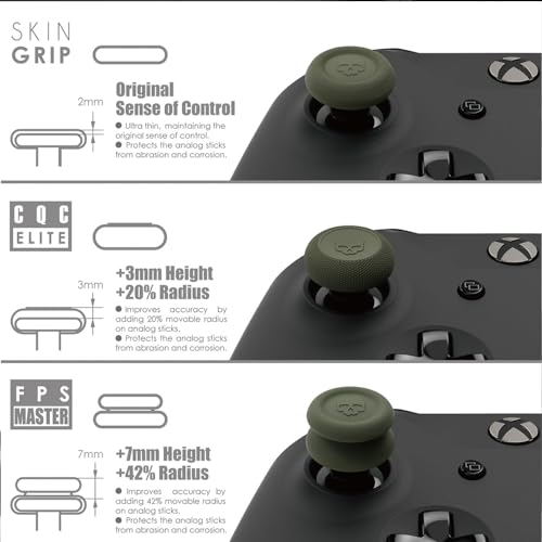 Skull & Co. Skin, CQC and FPS Thumb Grips Joystick Cap Analog Stick Cover for Xbox Controller and ROG Xbox Ally- Black, Set of 6 - color: Black, size: Concave-6pcs