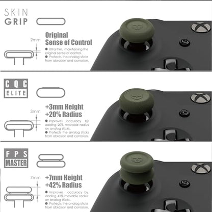 Skull & Co. Skin, CQC and FPS Thumb Grips Joystick Cap Analog Stick Cover for Xbox Controller and ROG Xbox Ally- Black, Set of 6 - color: Black, size: Concave-6pcs
