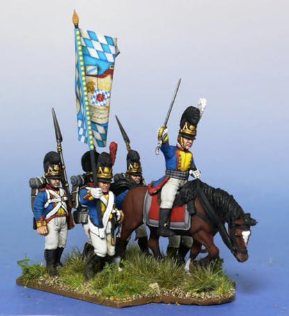 Wargames Delivered - Victrix Bavarian Infantry 1809 Set with Bonus Miniature STL Download - 58 Highly Detailed 28mm Miniatures with Mounted Colonels for Wargaming & Tabletop Strategy Games