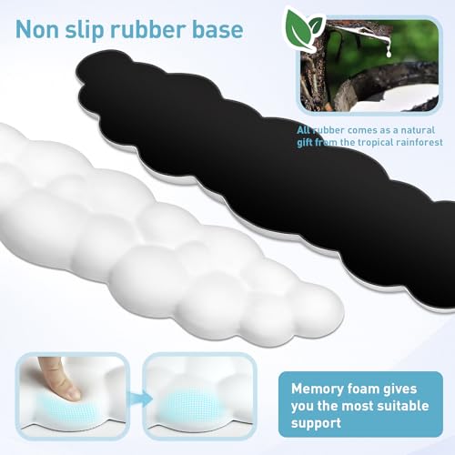 Cloud Wrist Rest Keyboard | Memory Foam, PU Leather, Ergonomically Designed, Typing Comfort and Pain Relief