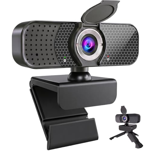 C26 1080P Webcam with Microphone, USB Computer Camera with Privacy Cover, Noise Reducing Mic, Auto Light Correction, 105° Wide Angle, Plug&Play for PC Mac Laptop Zoom Teams Streaming - style: 1080P