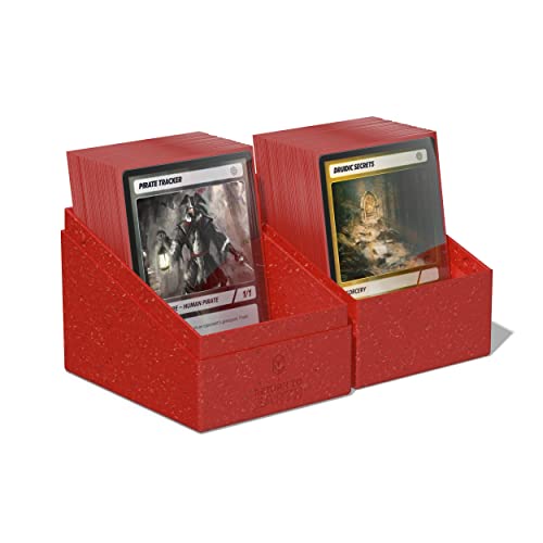Ultimate Guard RTE Boulder 133+, Deck Case for 133 Double-Sleeved TCG Cards, Red, 87% Renewable, Made in Germany, Secure & Durable Storage