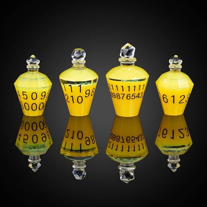 7PCS Potion DND Dice Set,Transparent Sharp Edge Dice Set D&D RPG Polyhedral Die,for Dungeons & Dragons, Pathfinder, and TTRPG Roleplaying Games.(Yellow) - color: Yellow