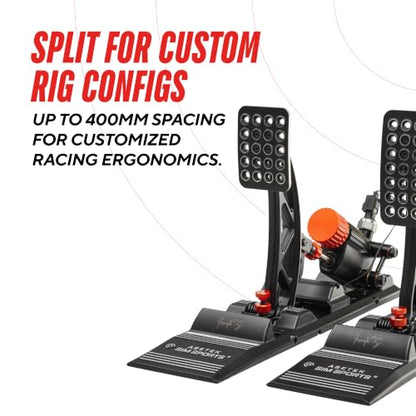 ASETEK SimSports Hydraulic Invicta S-Series T.H.O.R.P. II Sim Racing Pedals | Premium Pedals for Sim Racing | Adjustable and Customizable Pedal Arms for a Perfect Fit in Your Setup | PC Compatible - size: Invicta S-Series