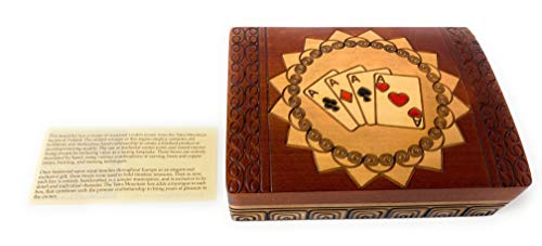 Double Deck Playing Card Box Polish Handmade Wood Keepsake Box