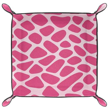 Pink Cow Pattern Dice Tray Dice Rolling Tray Folding Dice Holder for Dice Games, Like RPG, DND and Other Table Games - color: Multi 4