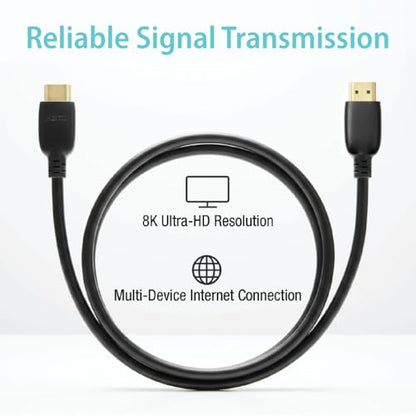 Cyberguys UltraCertified 8K HDMI Cable (V2.1) 48Gbps Ultra High-Speed, 8K@60Hz/4K@120Hz HDR eARC Dolby Atmos HDCP 2.2 Gold-Plated Connectors, Compatible with PS5 Xbox Blu-ray TV GPU AV Receiver - 15ft - size: 15ft