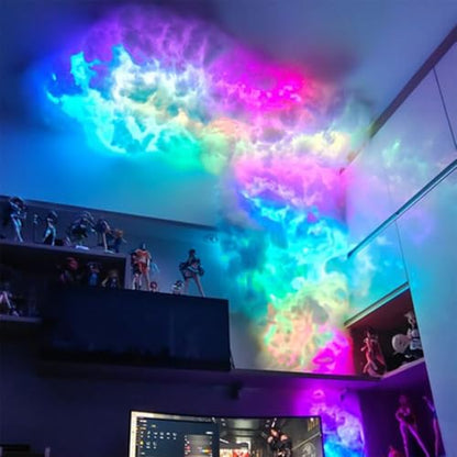 APP Control 3D Thundercloud Storm Ceiling Lights DIY Kit Music Sync Cotton Thunder Lightning Cloud Light Fluffy for Gaming Room Bedroom Wall Night Party Decoration - size: 16.5ft(5m)