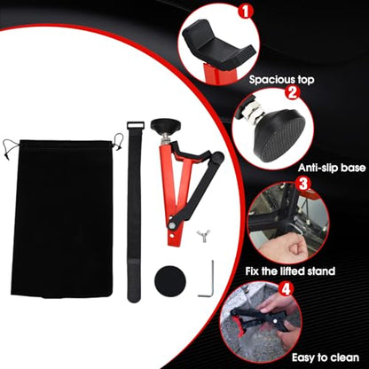 Motorcycle Stand Rear Wheel Stand,Foldable Convenient Dirt Bike Lift Universal for All Most Dirt Pit Bike Motorcycle Naked Cruiser Red