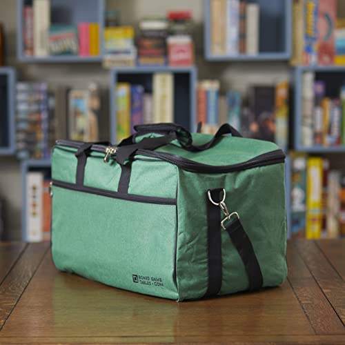 Board Game Bag, [Backpack/Shoulder Strap/Luggage Slip] | Padded Board Game Carrier (Fern Green)