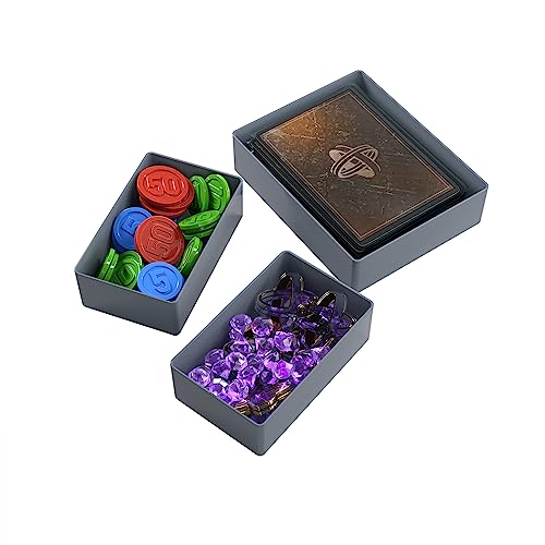 Gamegenic Token Silo Card Add On - 3-Piece Set of Game Trays, Holds Game Cards, Tokens, Dials and Dice, Organize LCG, TCG and Board Game Accessories, Modular Design, Black Color, Made - color: Black