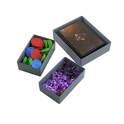 Gamegenic Token Silo Card Add On - 3-Piece Set of Game Trays, Holds Game Cards, Tokens, Dials and Dice, Organize LCG, TCG and Board Game Accessories, Modular Design, Black Color, Made - color: Black